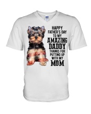 Father Day - Yorkshire Terrier V-Neck T-Shirt tile