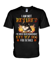 Retired - Pomeranian 1 V-Neck T-Shirt tile