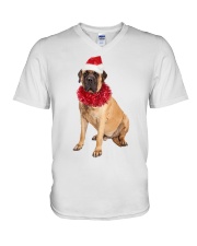 Christmas Cheer - English Mastiff 1 V-Neck T-Shirt tile