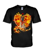 Autumn Leaf - Belgian Tervuren V-Neck T-Shirt tile