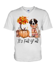 It is Fall - Saint Bernard V-Neck T-Shirt tile