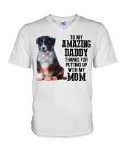 Amazing Daddy - Australian Shepherd V-Neck T-Shirt tile