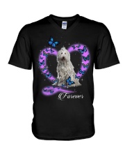 Butterflies - Komondor V-Neck T-Shirt tile