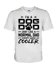 i'm a Dog Dad Excpept Much Cooler V-Neck T-Shirt tile