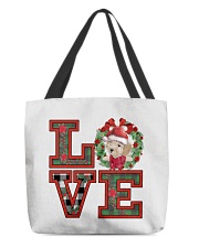 Christmas Love - CREAM Toy Poodle All-Over Tote tile