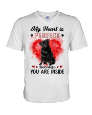Perfect - BLACK Pug 3 V-Neck T-Shirt tile
