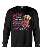 This Life - CREAM LONG HAIRED Dachshund Crewneck Sweatshirt tile
