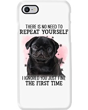 Repeat - BLACK Pug 1 Phone Case tile