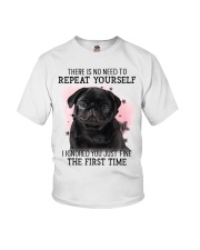 Repeat - BLACK Pug 1 Youth T-Shirt tile