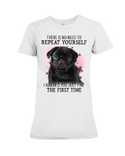 Repeat - BLACK Pug 1 Premium Fit Ladies Tee tile