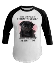 Repeat - BLACK Pug 1 Baseball Tee tile