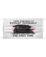 Repeat - BLACK Pug 1 Mask tile