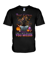 Karma - BLACK Cane Corso V-Neck T-Shirt tile