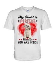 Perfect - CREAM Shih Tzu V-Neck T-Shirt tile