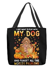 Forget Problems - RED Miniature Poodle All-Over Tote tile