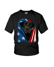 American flag - Black Labrador Youth T-Shirt tile