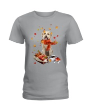 Autumn Leaves Goldendoodle Ladies T-Shirt tile