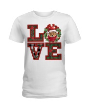 Christmas Love - Shetland Sheepdog 2 Ladies T-Shirt tile