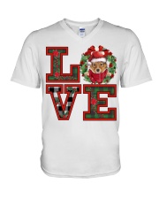 Christmas Love - Shetland Sheepdog 2 V-Neck T-Shirt tile
