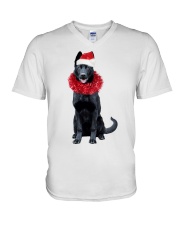 Christmas Cheer - BLACK German Shepherd V-Neck T-Shirt tile