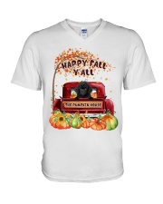 Pumpkin House - BLACK Toy Poodle V-Neck T-Shirt tile