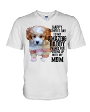 Father Day - Shih-Poo V-Neck T-Shirt tile
