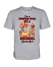 Pumpkin Girl - Boerboel V-Neck T-Shirt tile