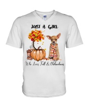 Fall And - Chihuahua 1 V-Neck T-Shirt tile