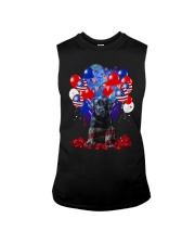 4th July American Balloons - Labrador Black Sleeveless Tee tile