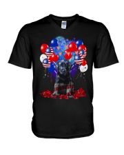 4th July American Balloons - Labrador Black V-Neck T-Shirt tile