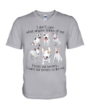 I like Bull Terrier V-Neck T-Shirt tile