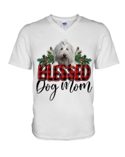 Blessed Dog Mom - Komondor V-Neck T-Shirt tile