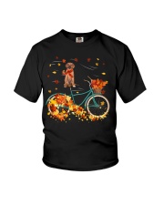 Autumn Bike - Rhodesian Ridgeback Youth T-Shirt tile