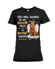 Hardest Goodbye - RED Goldendoodle Premium Fit Ladies Tee tile