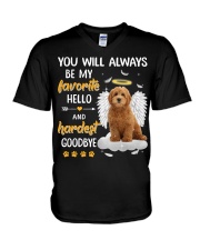 Hardest Goodbye - RED Goldendoodle V-Neck T-Shirt tile