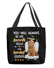 Hardest Goodbye - RED Goldendoodle All-Over Tote tile