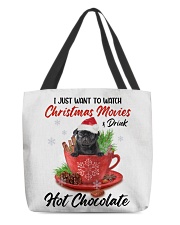 Hot Chocolate - BLACK Pug 1 All-Over Tote tile