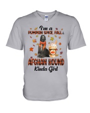 Pumpkin Kinda - Afghan Hound V-Neck T-Shirt tile