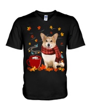 Hot Chocolate - Corgi V-Neck T-Shirt tile