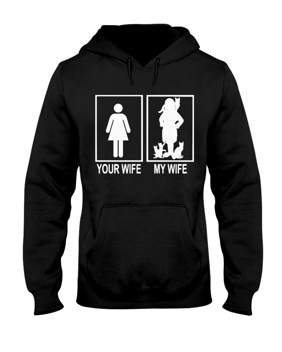 MY WIFE LOVE CATS Hooded Sweatshirt