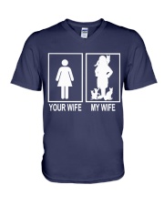 MY WIFE LOVE CATS V-Neck T-Shirt thumbnail