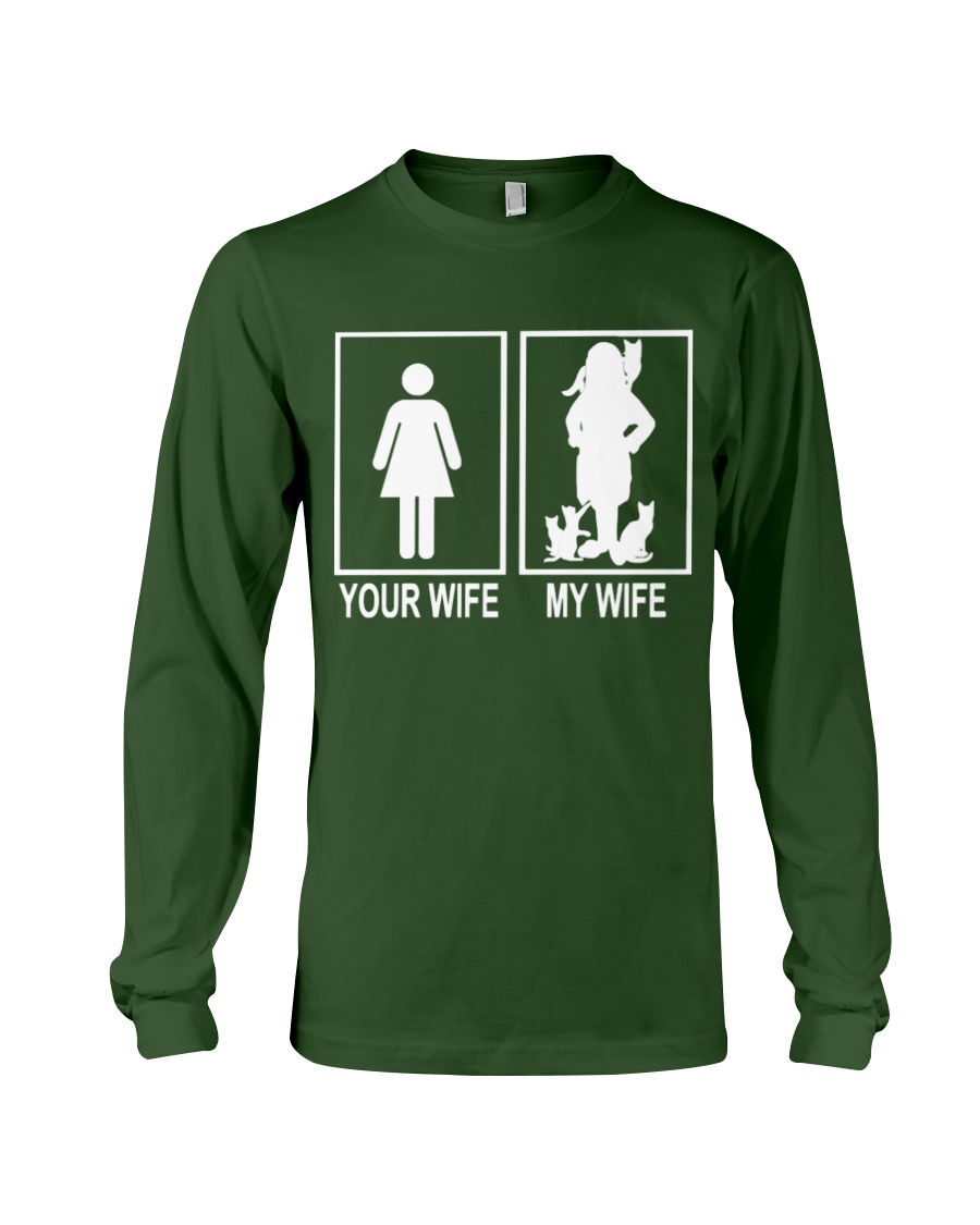 MY WIFE LOVE CATS Long Sleeve Tee
