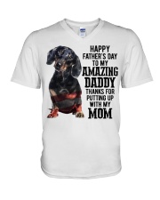 Daddy - BLACK Dachshund V-Neck T-Shirt tile