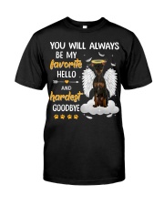 Hardest Goodbye - Miniature Pinscher 2 Premium Fit Mens Tee tile