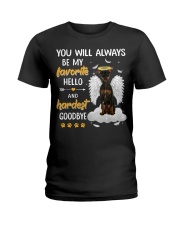 Hardest Goodbye - Miniature Pinscher 2 Ladies T-Shirt tile