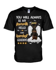 Hardest Goodbye - Miniature Pinscher 2 V-Neck T-Shirt tile