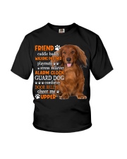 Playmate - Red Long Haired Dachshund Youth T-Shirt tile
