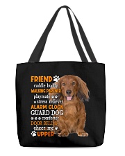 Playmate - Red Long Haired Dachshund All-Over Tote tile