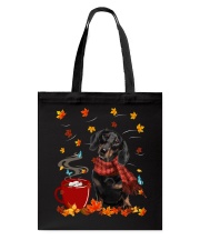 Hot Chocolate - BLACK Dachshund Tote Bag tile