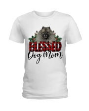 Blessed Dog Mom - GREY Keeshond Ladies T-Shirt tile